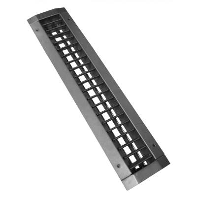 Kanaalrooster dubbel instelbaar 625x225mm voor toe-en afvoer